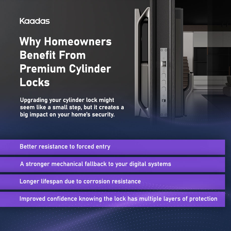 Why Homeowners Benefit From Premium Cylinder Locks by KAADAS